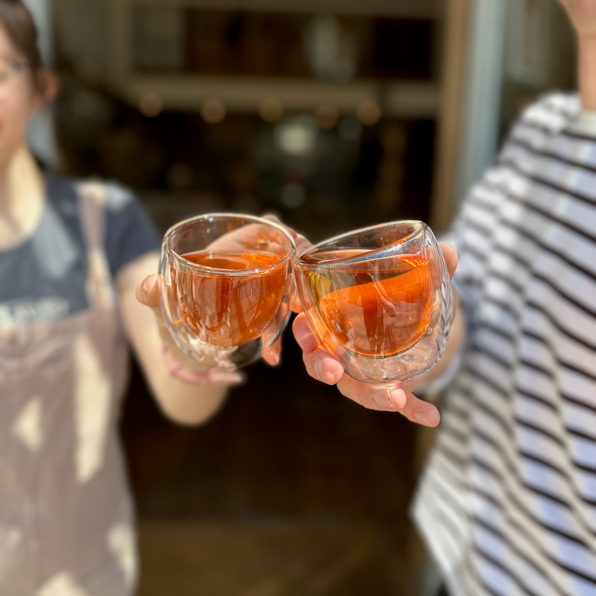 A glass of brewed tea photographed at Porter Hill in Huddersfield