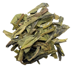 Organic Dragonwell green tea, loose leaf: fresh, nutty and mellow