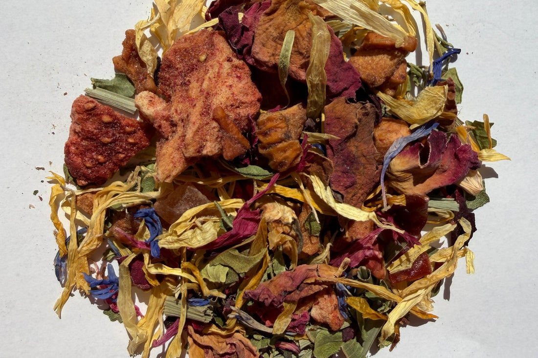A loose fruit tea blend