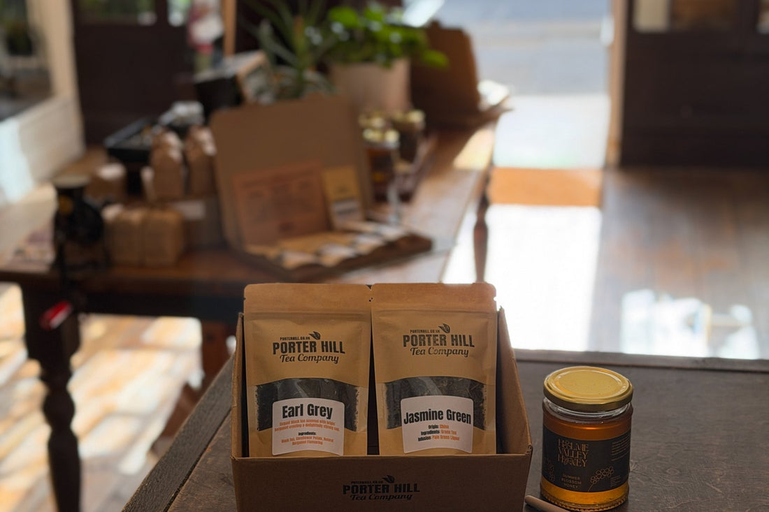 Porter Hill tea pouches in the shop