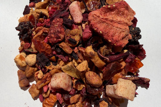 A loose fruit tea blend