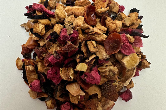 A loose fruit tea blend