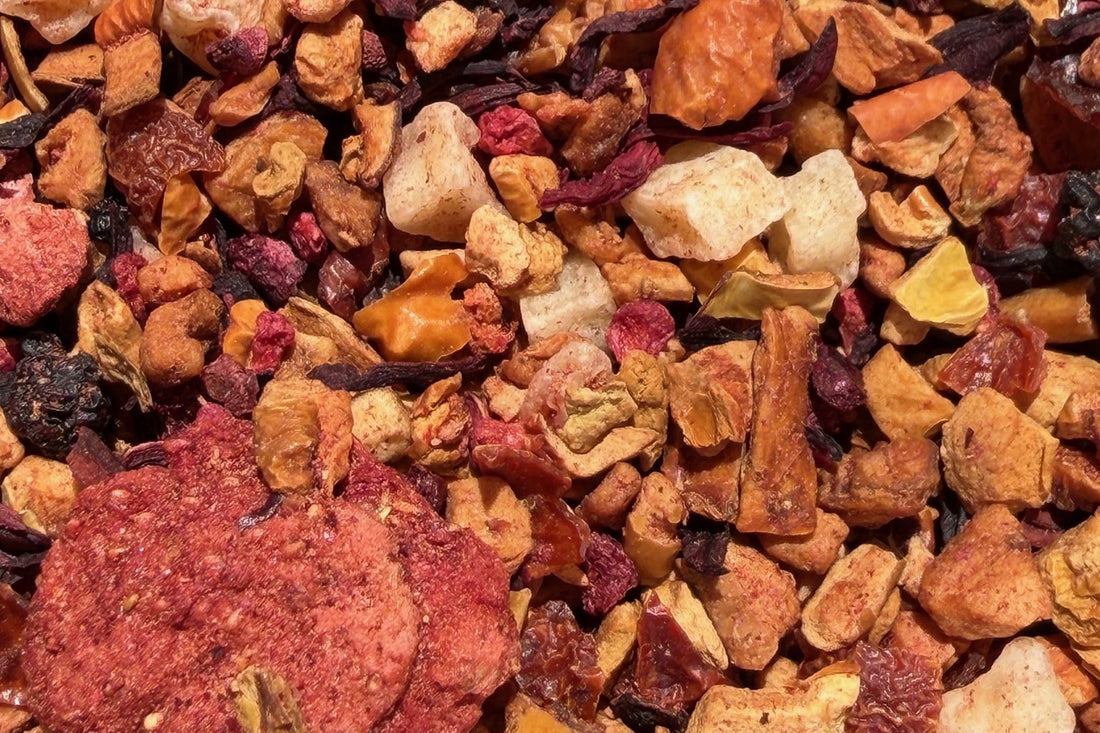 A loose fruit tea blend