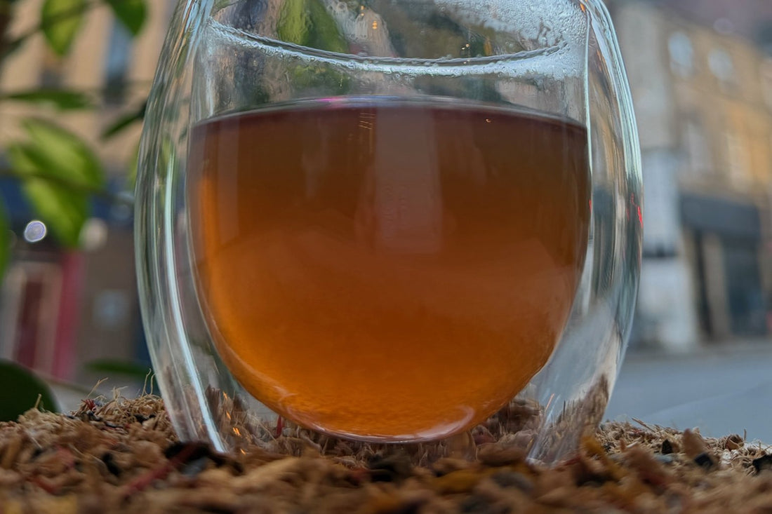 A glass of tea in the sunshine