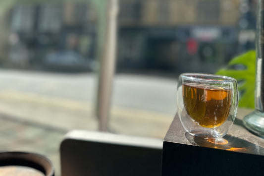 A glass of tea in the sunshine