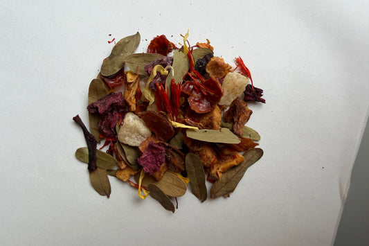 Dried herbal tea leaves