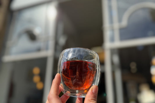 Two glasses of fruit tea in the Porter Hill shop