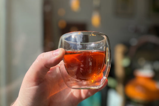 A glass of brewed tea at Porter Hill in Huddersfield