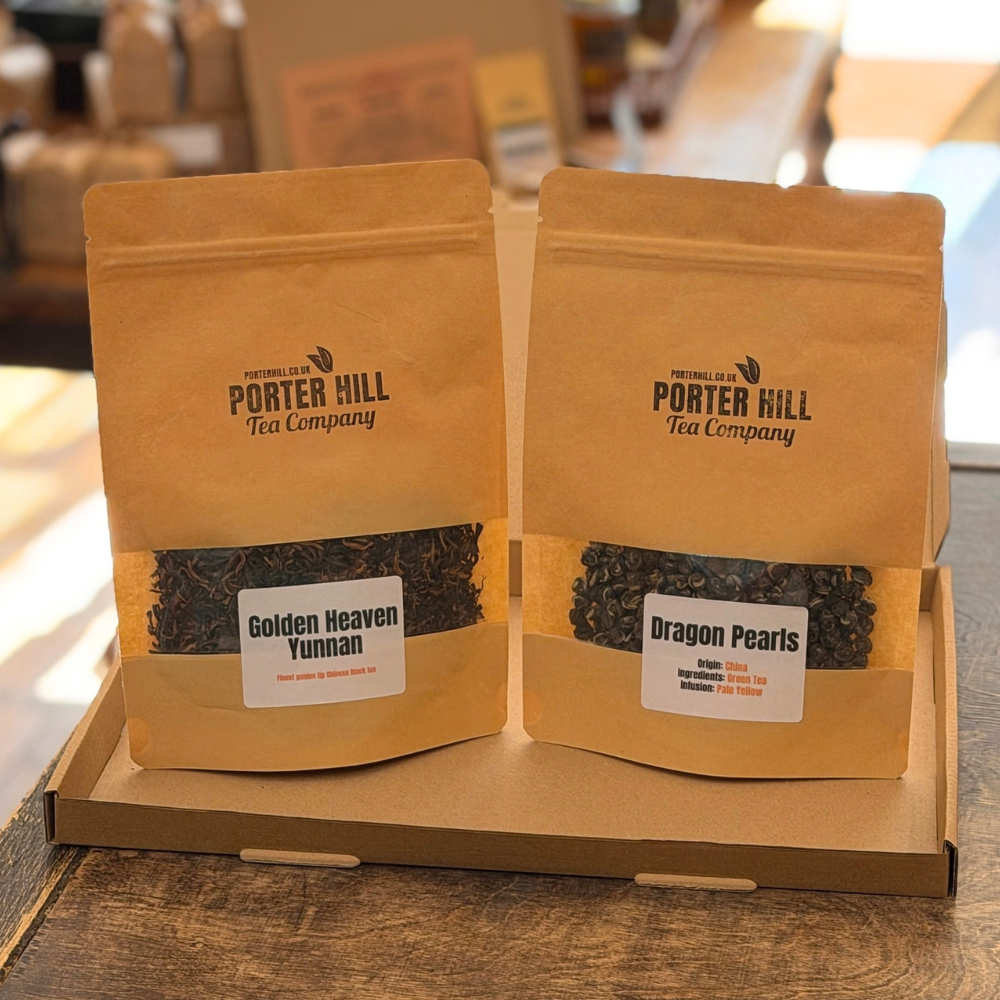 Tea Lover’s Speciality Tea Bundle gift box with two loose-leaf teas
