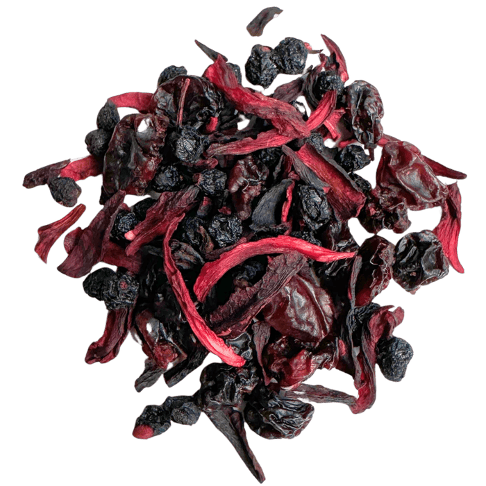 Bramble herbal tea, loose leaf: blackcurrant, hibiscus and brambly