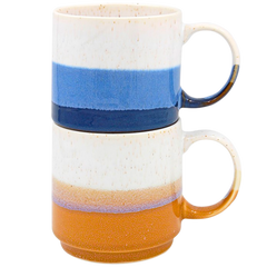 Elements Stackable Ceramic Glaze 2 Mug Set