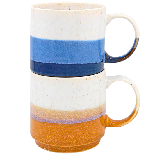 Elements Stackable Ceramic Glaze 2 Mug Set