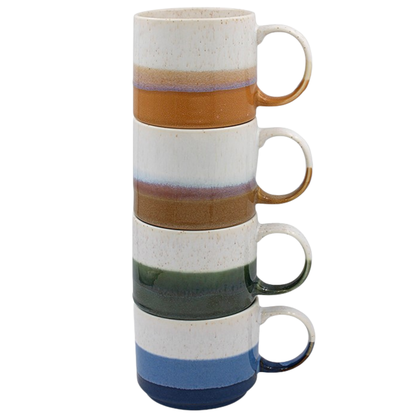 Elements Stackable Ceramic Glaze 4 Mug Set