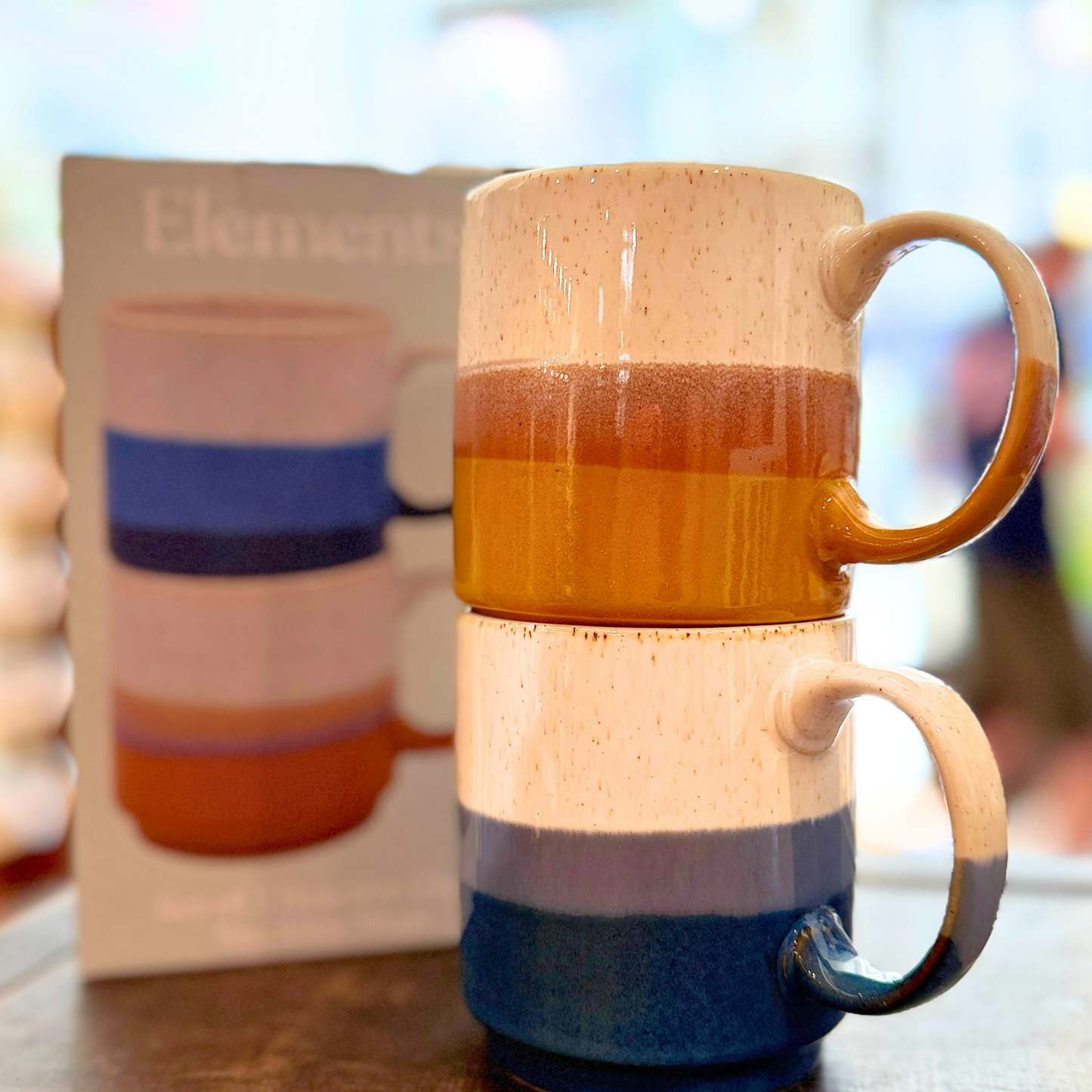 Elements Stackable Ceramic Glaze 2 Mug Set