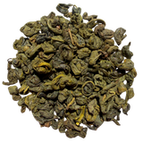 Organic Osprey Gunpowder green tea, loose leaf: rolled, crisp and lively