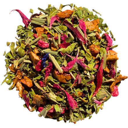 Raspberry Lemon Verbena herbal tea, loose leaf: raspberry, lemony and bright
