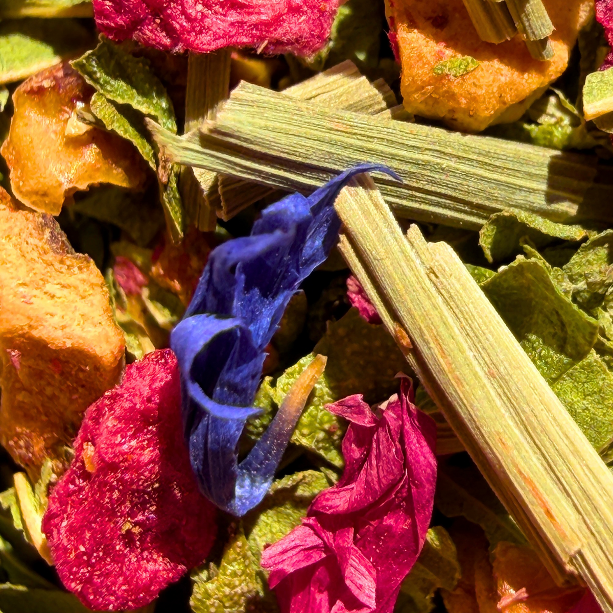 Raspberry Lemon Verbena herbal tea from Porter Hill, raspberry and lemony
