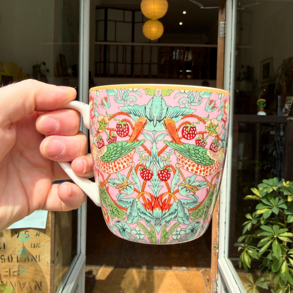 William Morris Strawberry Thief Fine China Mugs | Set of 2