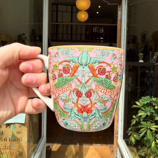 William Morris Strawberry Thief Fine China Mugs | Set of 2
