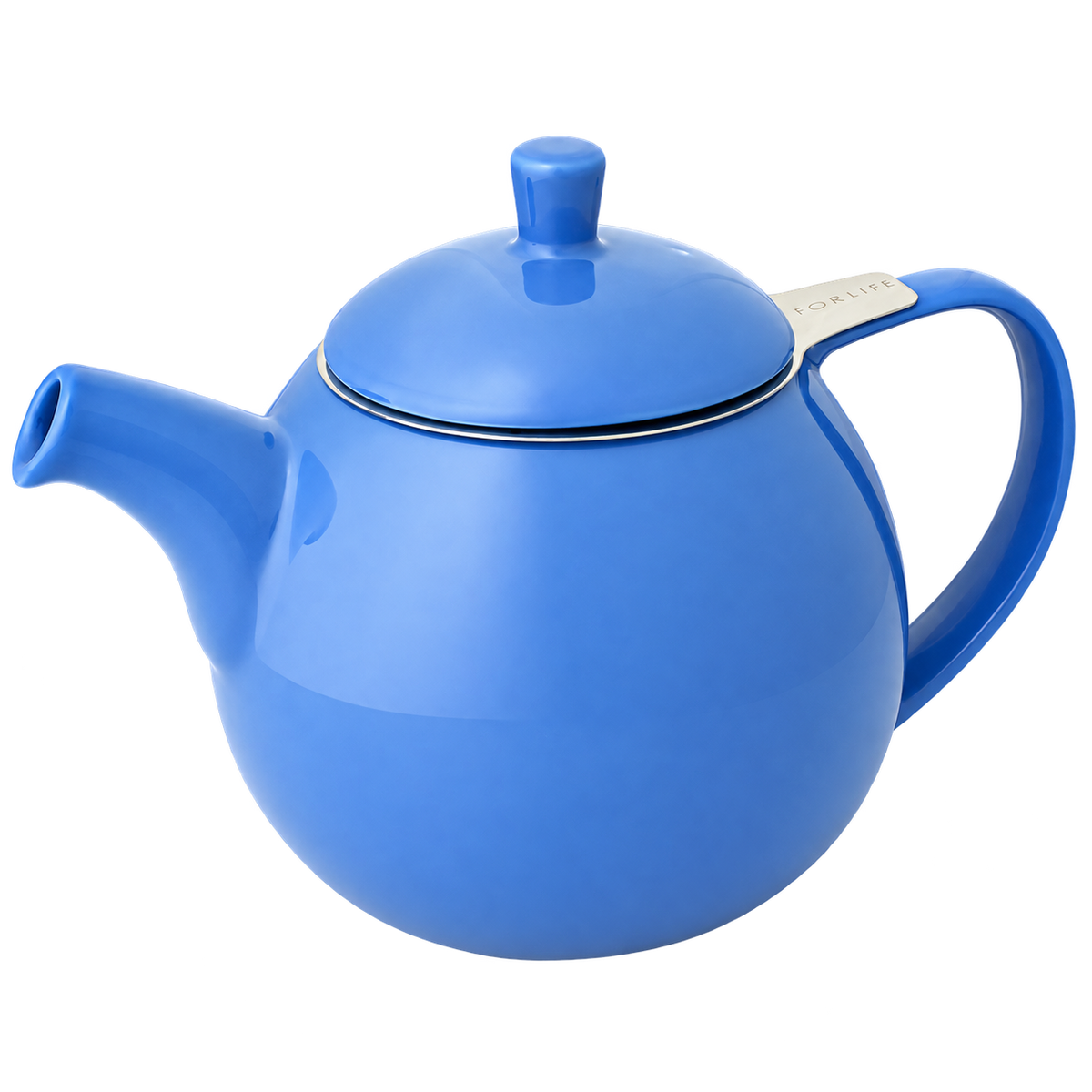 FORLIFE Curve 710ml teapot in Blue with transparent background