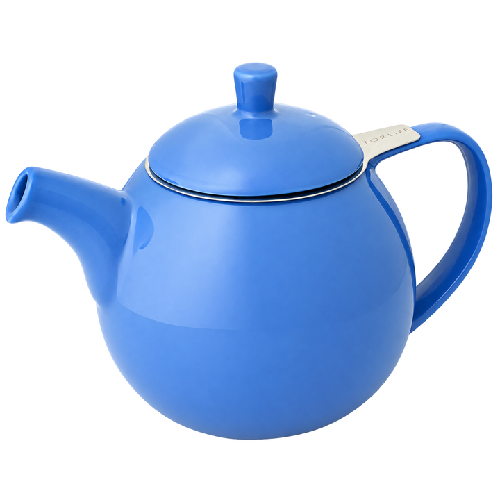 FORLIFE Curve 710ml teapot in Blue with transparent background