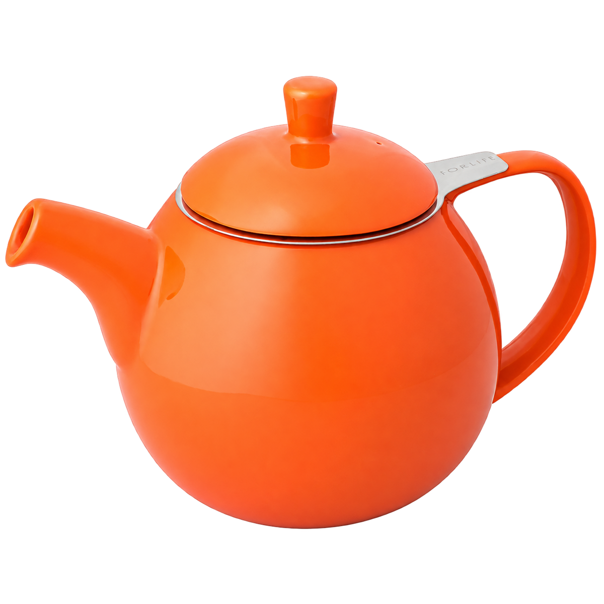 FORLIFE Curve 710ml teapot in Carrot with transparent background