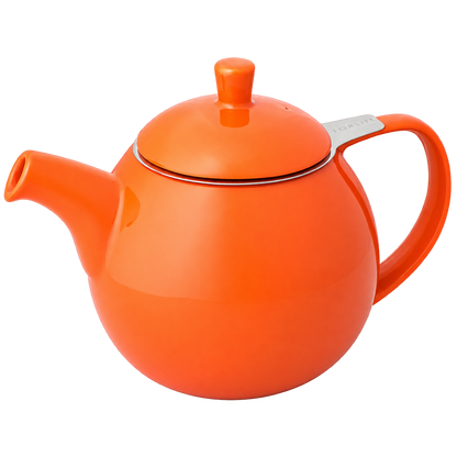 FORLIFE Curve 710ml teapot in Carrot with transparent background — teapot included in the Complete Tea Ritual
