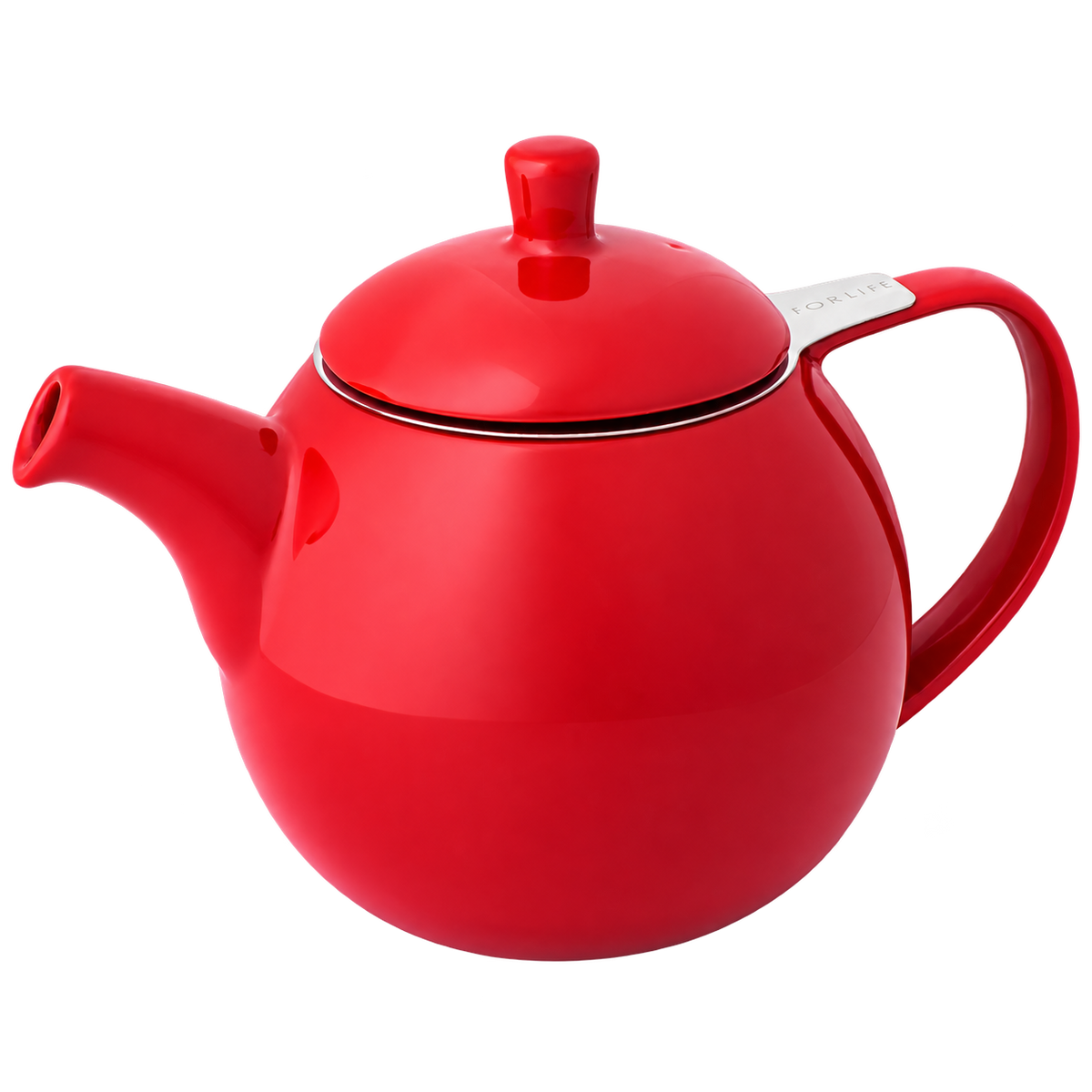 FORLIFE Curve 710ml teapot in Red with transparent background