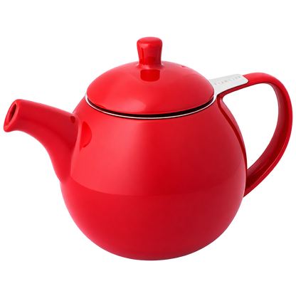 FORLIFE Curve 710ml teapot in Red with transparent background — teapot included in the Complete Tea Ritual