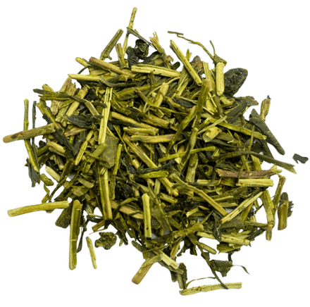 Kukicha green tea, loose leaf: twiggy, sweet and nutty