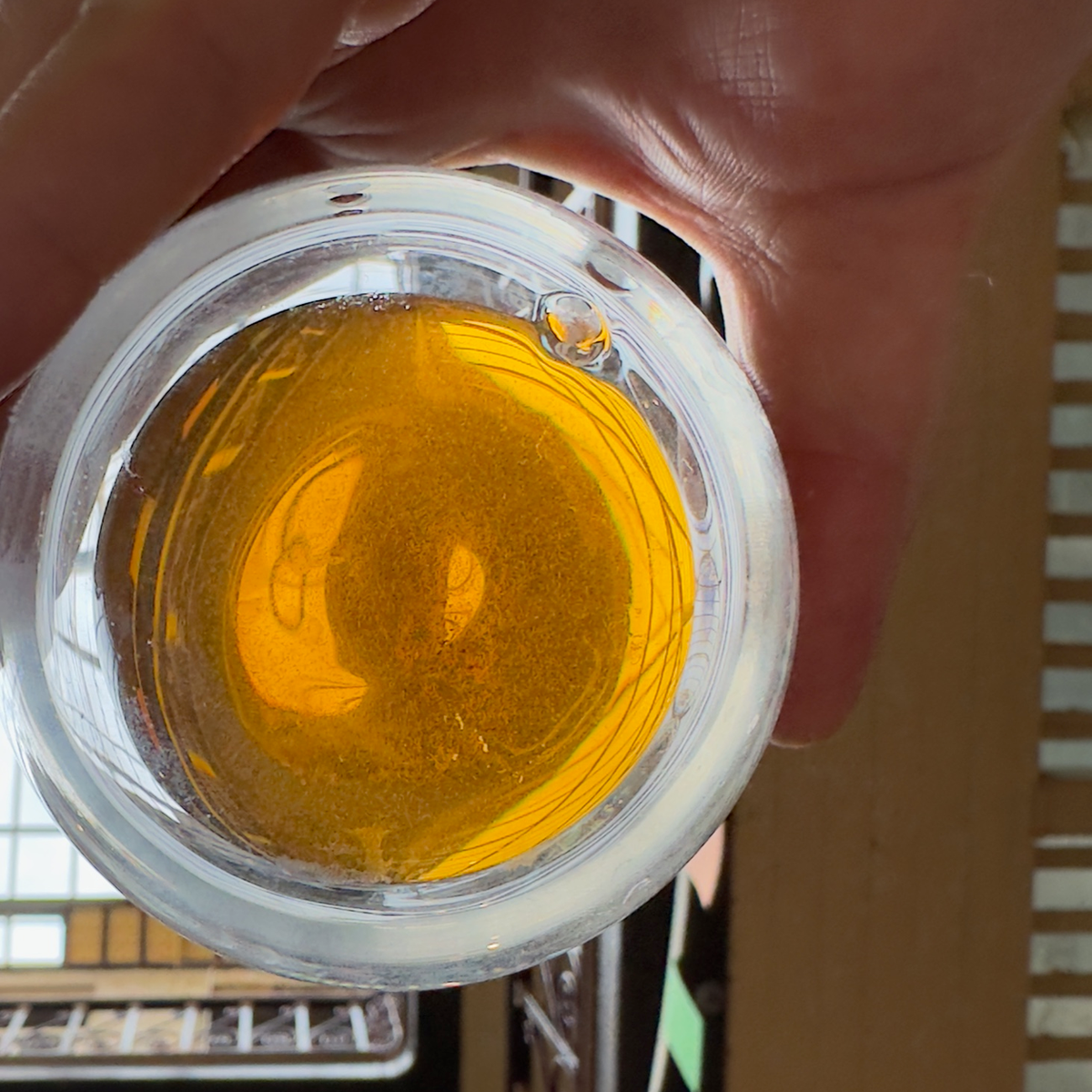 A glass of brewed tea photographed at Porter Hill in Huddersfield