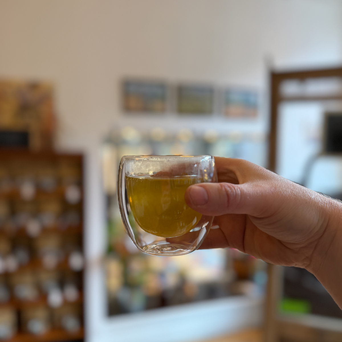 A glass of brewed tea photographed at Porter Hill in Huddersfield