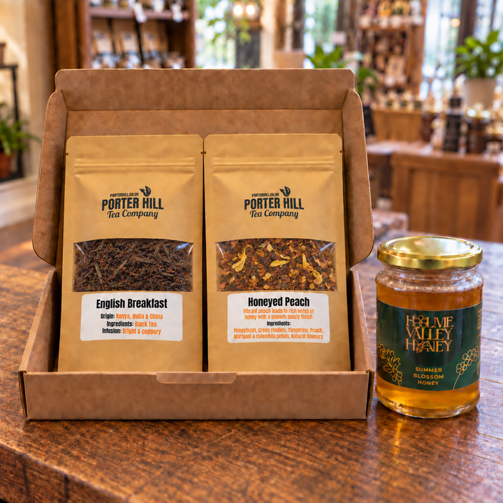 Tea & Yorkshire Honey Gift Set – English Breakfast and Honeyed Peach
