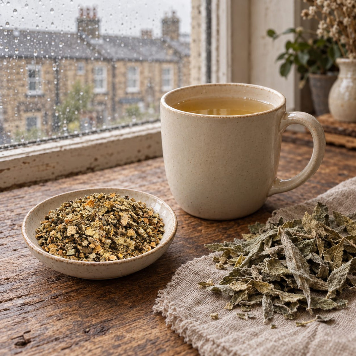 Mullein Tea brewed and ready to drink at home