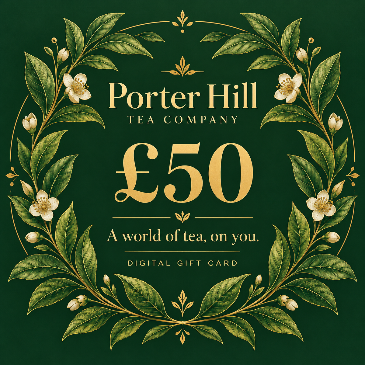 Porter Hill £50 digital gift card — botanical artwork
