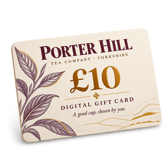 Porter Hill Tea Company £10 digital tea gift card in ivory, plum and gold