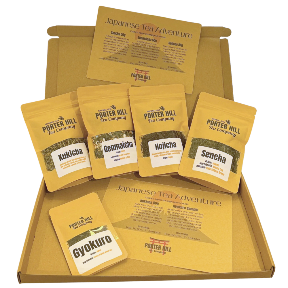 Japanese Green Tea Adventure gift box with five loose leaf teas