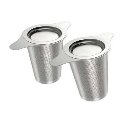 Two stainless steel basket infusers with lids, 2 for £10