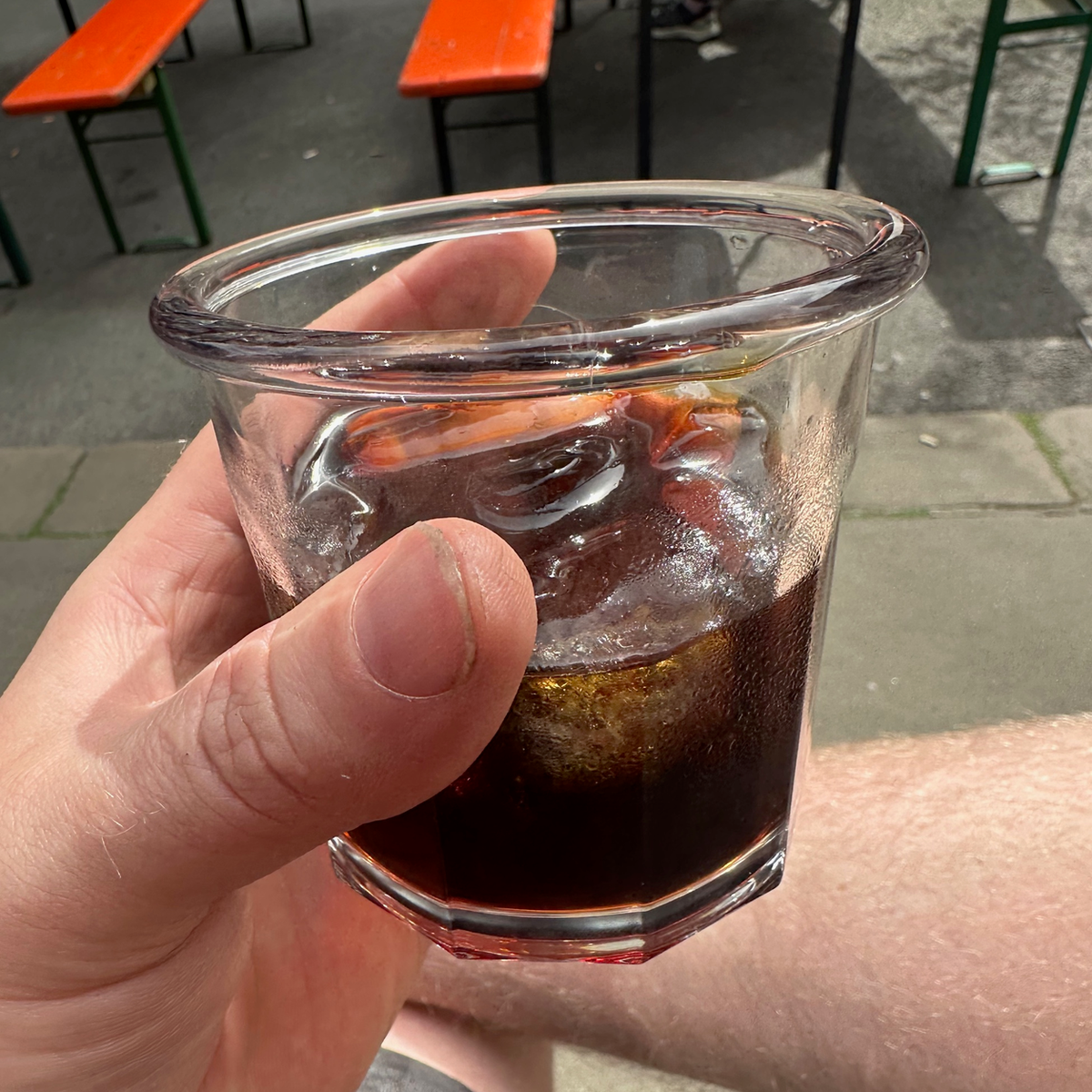 A glass of brewed tea photographed at Porter Hill in Huddersfield