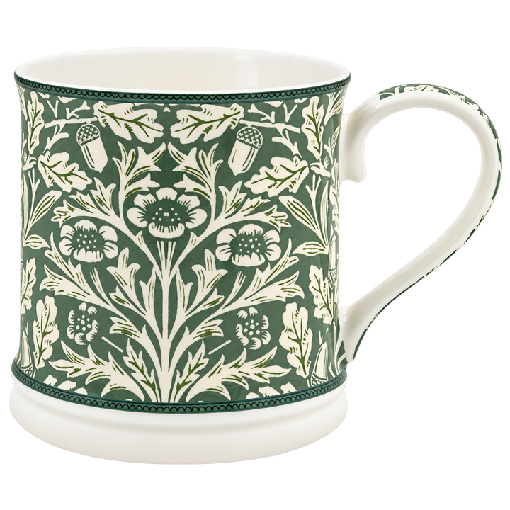 William Morris Acorn tankard mug on transparent background