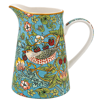 William Morris Strawberry Thief jug on transparent background